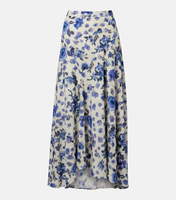  Isabel Marant Isabel Marant Sakura Floral Silk-blend Midi Skirt 