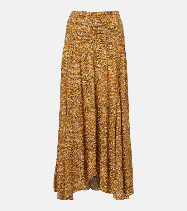  Isabel Marant Isabel Marant Syana Printed Silk-blend Maxi Skirt 