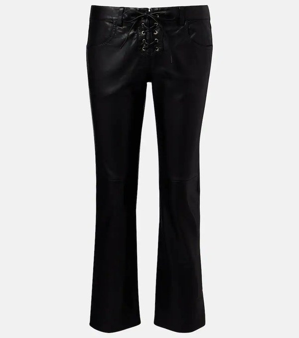  Isabel Marant Isabel Marant Vanel Leather Straight Pants 