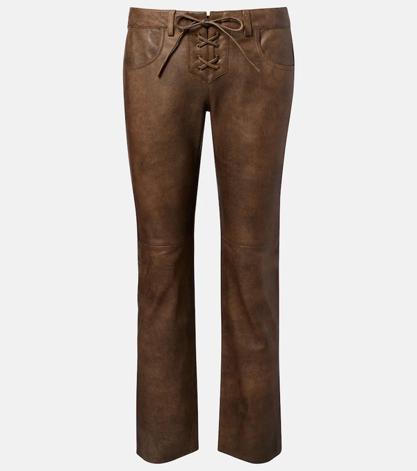  Isabel Marant Isabel Marant Vanel Leather Straight Pants 