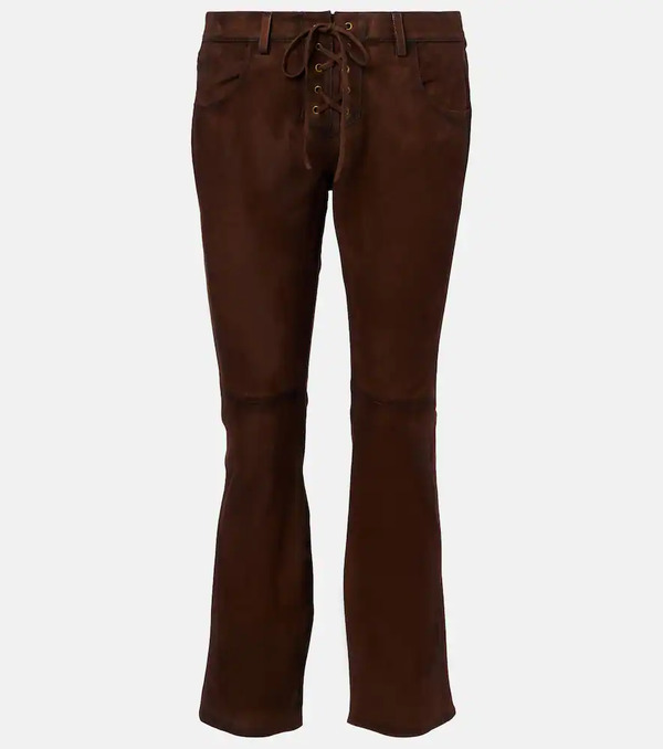  Isabel Marant Isabel Marant Vanel Low-rise Suede Lace-up Pants 