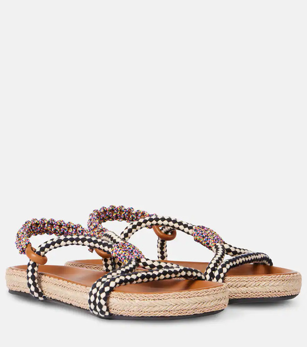  Isabel Marant Isabel Marant Waltee Leather-trimmed Espadrilles 