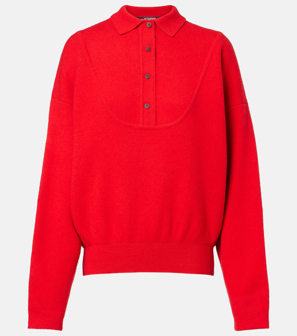  Jacquemus Jacquemus Balloon Wool And Cashmere Polo Sweater 