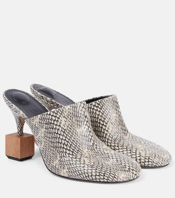  Jacquemus Jacquemus Bisou 90 Snake-effect Leather Mules 