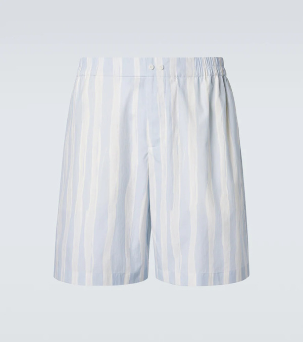 Jacquemus Jacquemus Calecon Striped Cotton Poplin Shorts 