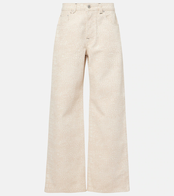  Jacquemus Jacquemus Croc-effect Wide-leg Jeans 