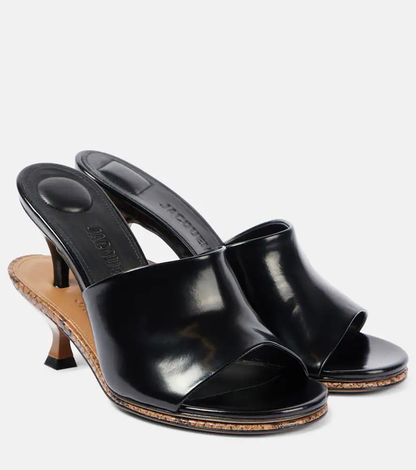  Jacquemus Jacquemus Les Doubles Patent Leather Mules 