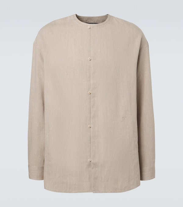  Jacquemus Jacquemus Pastro Herringbone Linen-blend Shirt 