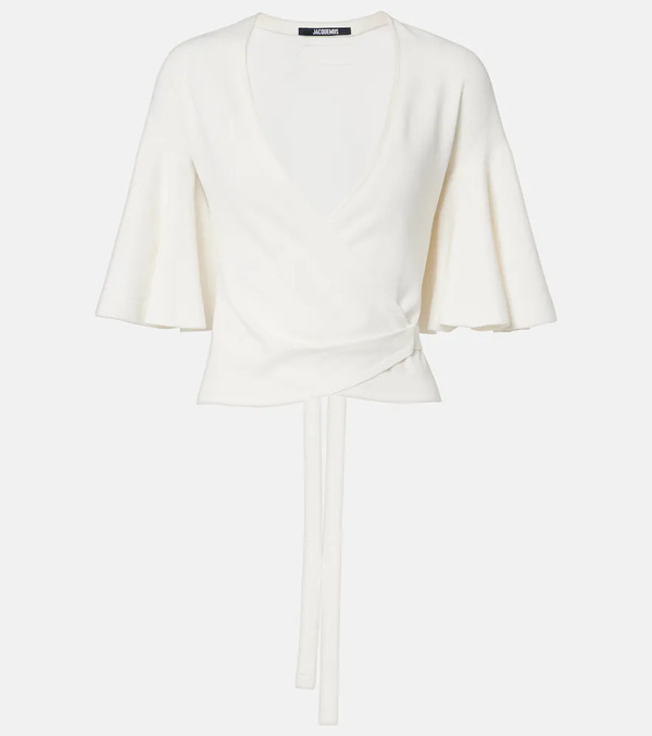  Jacquemus Jacquemus Paysan Knitted Jersey Wrap Top 