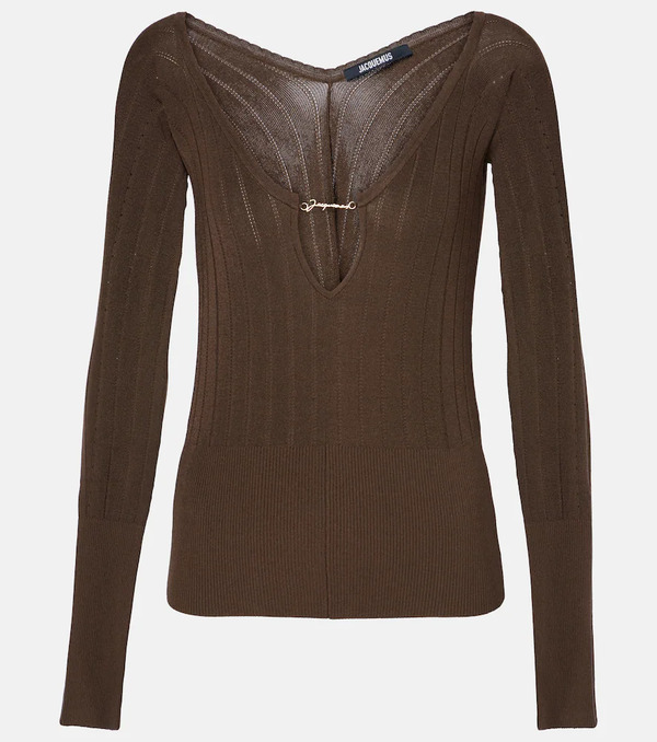  Jacquemus Jacquemus Pralu Logo Ribbed-knit Top 