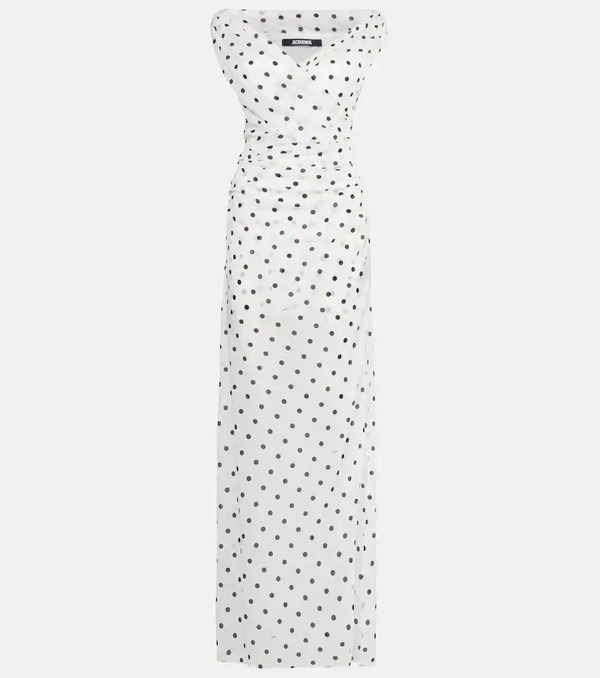  Jacquemus Jacquemus Rita Draped Polka-dot Maxi Dress 