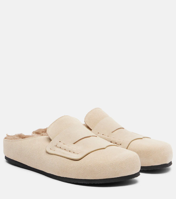  Jacquemus Jacquemus Shearling-lined Suede Mules 