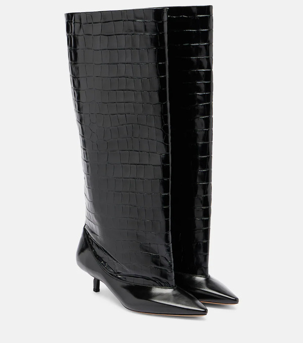  Jacquemus Jacquemus Tourni Croc-effect Leather Knee-high Boots 