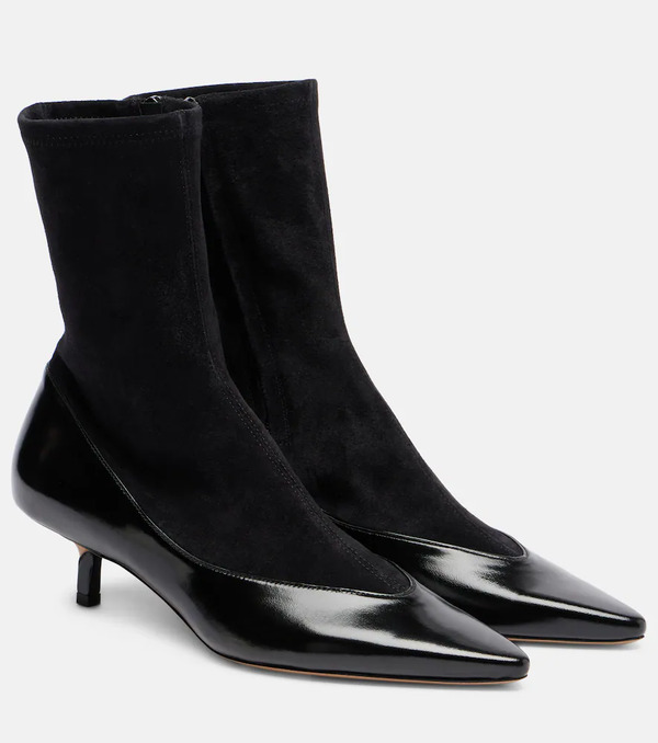  Jacquemus Jacquemus Tourni Leather And Suede Ankle Boots 