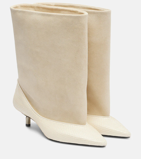  Jacquemus Jacquemus Tourni Leather And Suede Ankle Boots 