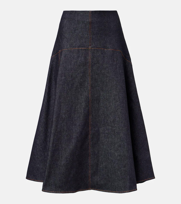  Jacquemus Jacquemus Triangle De-nimes Denim Midi Skirt 