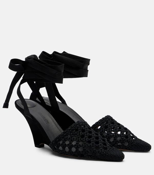  Jacquemus Jacquemus Woven Raffia-effect Wedges 