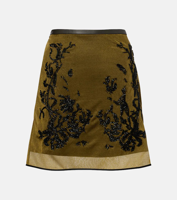  Jacques Wei Jacques Wei Beaded Floral Miniskirt 
