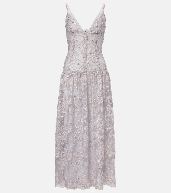  Jacques Wei Jacques Wei Embellished Lace Cocktail Dress 