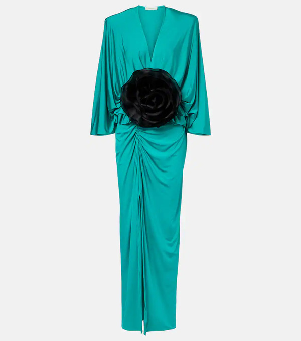  Jacques Wei Jacques Wei Floral-applique Jersey Maxi Dress 