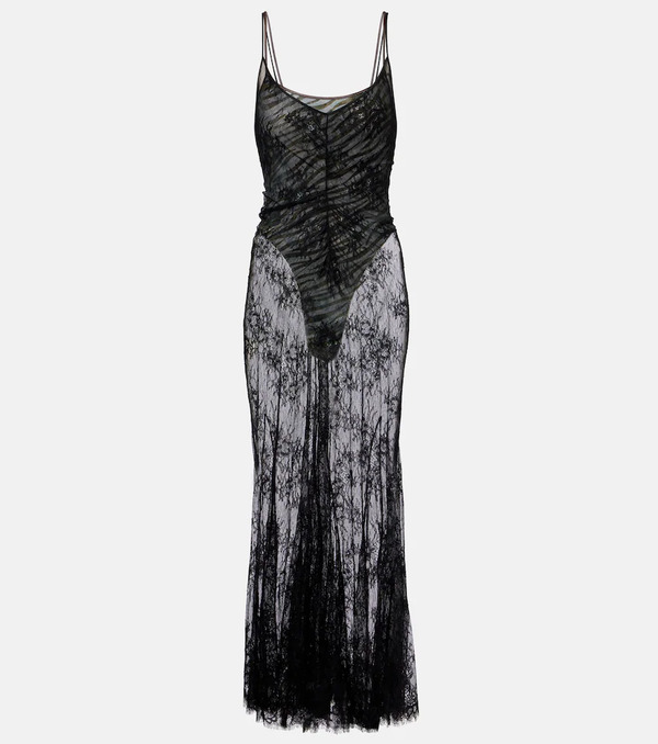  Jacques Wei Jacques Wei Jersey Bodysuit And Silk Maxi Dress Set 
