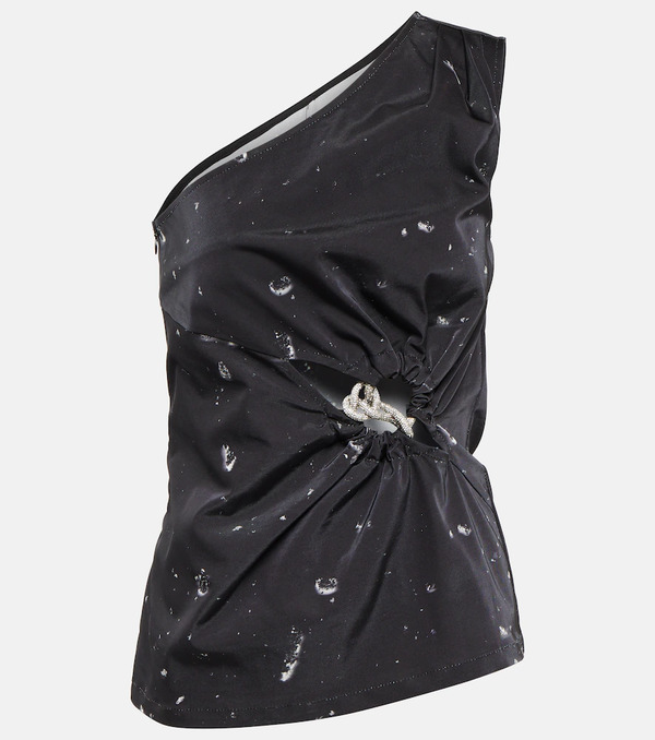  Jacques Wei Jacques Wei Printed Cutout One-shoulder Top 