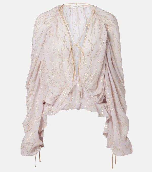  Jacques Wei Jacques Wei Ruffled Silk-blend Shirt 