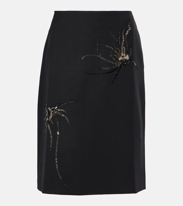  Jacques Wei Jacques Wei Sequined Wool Pencil Skirt 