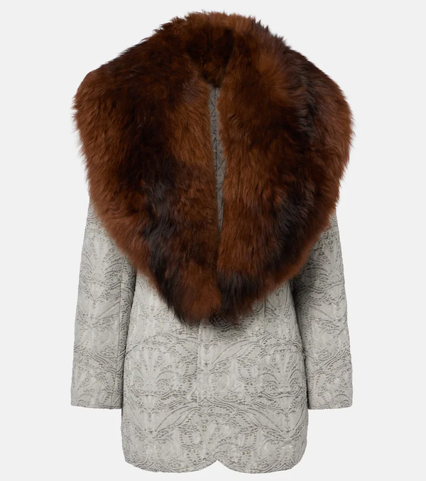  Jacques Wei Jacques Wei Shearling-trimmed Cotton Coat 