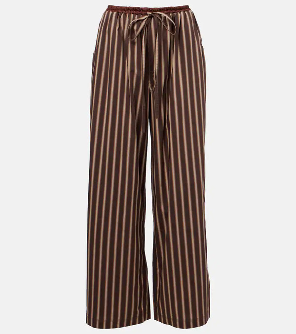 Jacques Wei Jacques Wei Striped Cotton-blend Wide-leg Pants 
