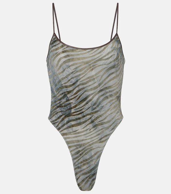  Jacques Wei Jacques Wei Zebra-print Bodysuit 