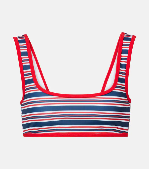  Jade Swim Jade Swim Rounded Edges Striped Bikini Top 
