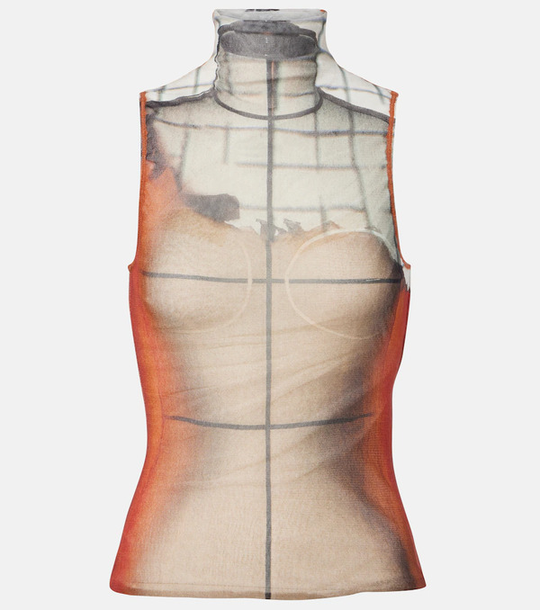  Jean Paul Gaultier Jean Paul Gaultier Fire Tulle Top 