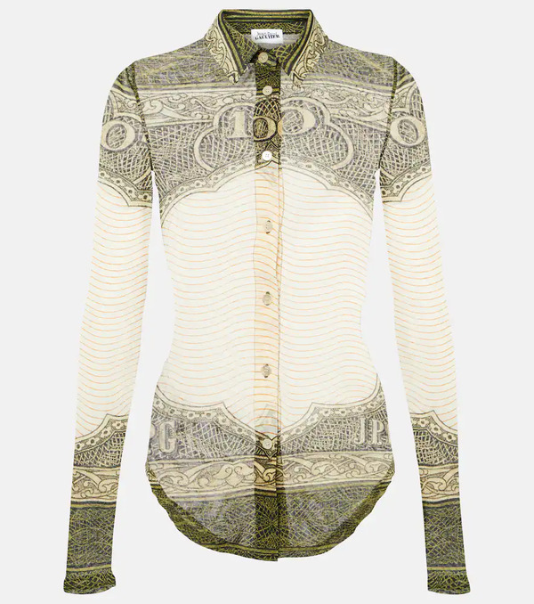  Jean Paul Gaultier Jean Paul Gaultier Printed Mesh Shirt 