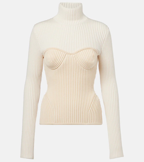  Jean Paul Gaultier Jean Paul Gaultier Ribbed-knit Wool-blend Turtleneck Sweater 