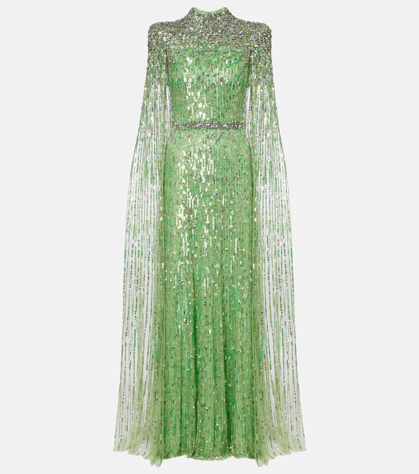  Jenny Packham Jenny Packham Opera Embellished Caped Gown 