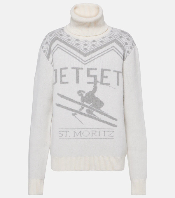  Jet Set Jet Set Wool Intarsia Turtleneck Sweater 
