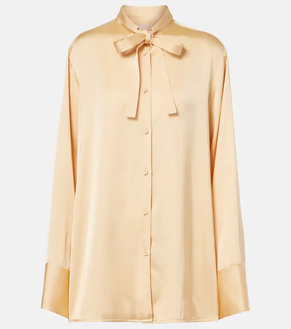  Jil Sander Jil Sander Bow-detail Satin Blouse 
