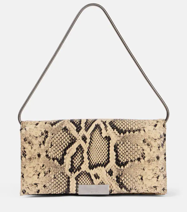  Jil Sander Jil Sander Carnet Snake-effect Leather Clutch 
