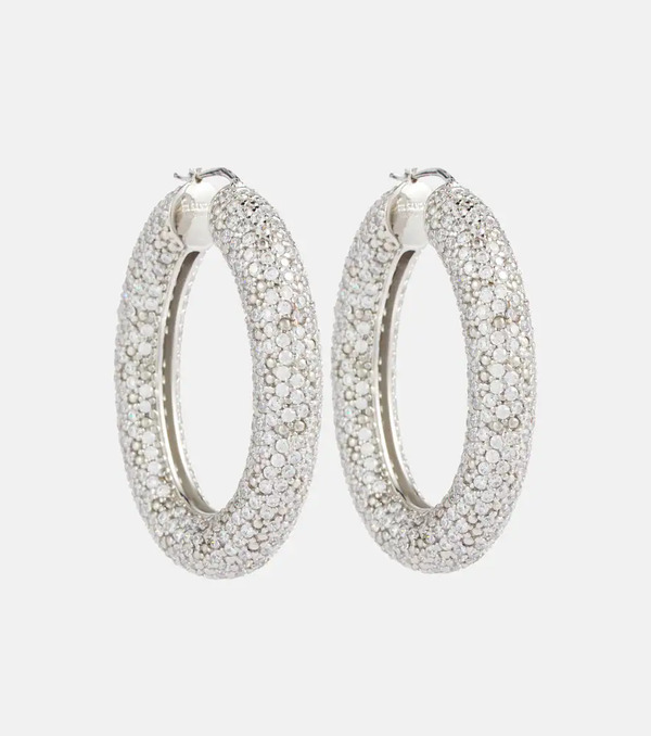  Jil Sander Jil Sander Crystal-embellished Hoop Earrings 