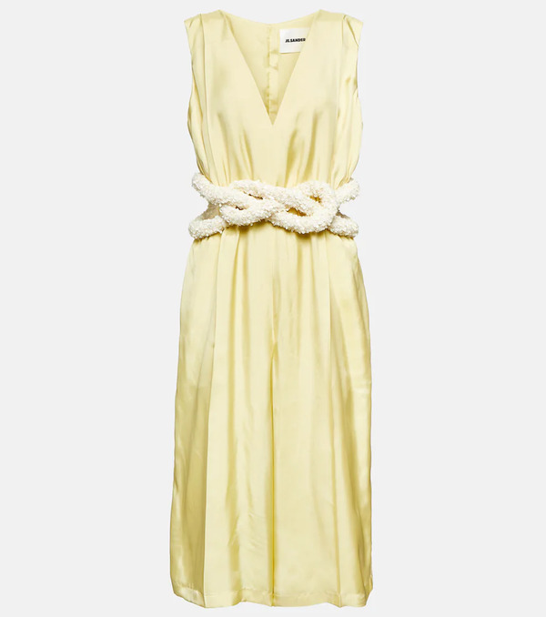  Jil Sander Jil Sander Embellished Satin Jumpsuit 