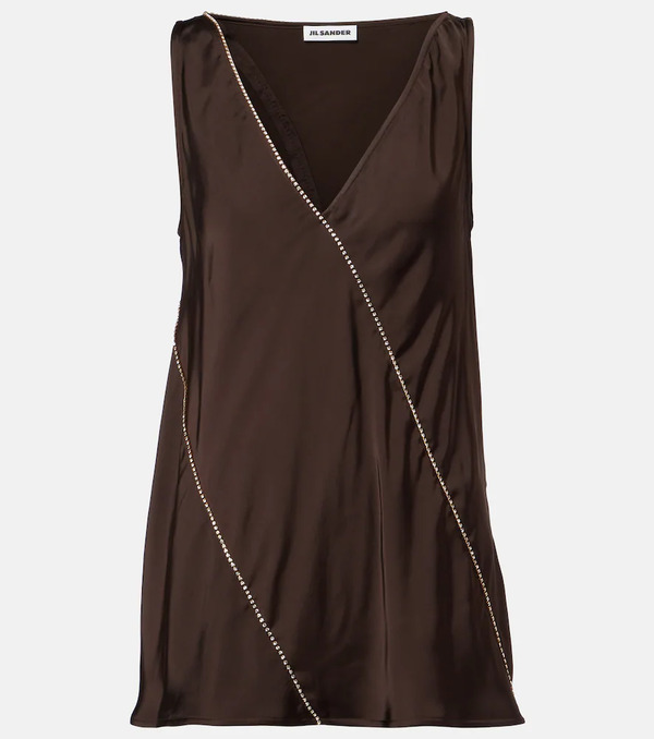  Jil Sander Jil Sander Embellished Satin Top 