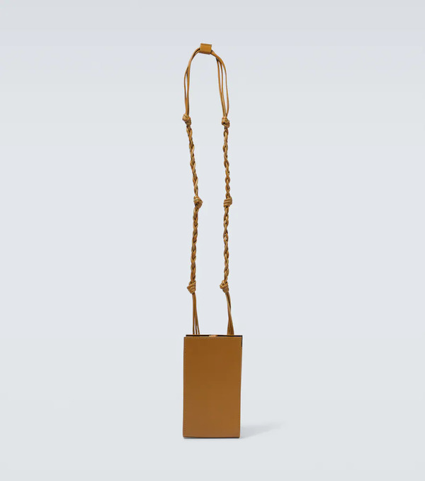  Jil Sander Jil Sander Embossed Leather Phone Pouch 