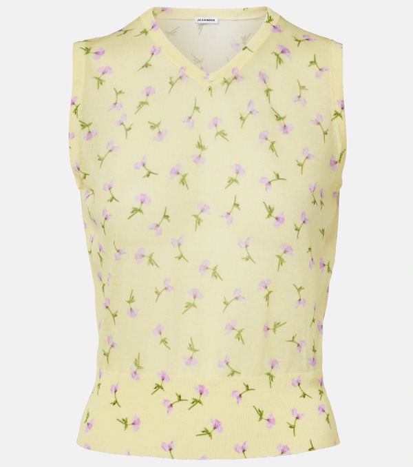  Jil Sander Jil Sander Floral Cotton-blend Top 