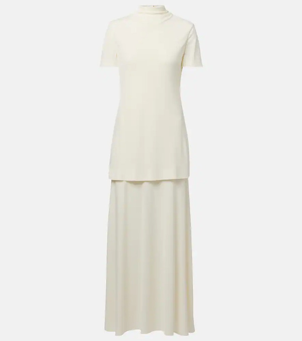  Jil Sander Jil Sander Layered Crepe Maxi Dress 