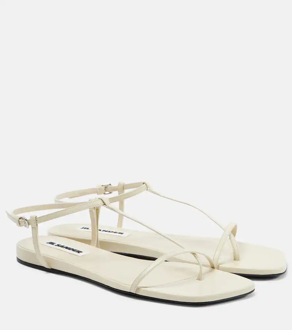  Jil Sander Jil Sander Leather Thong Sandals 