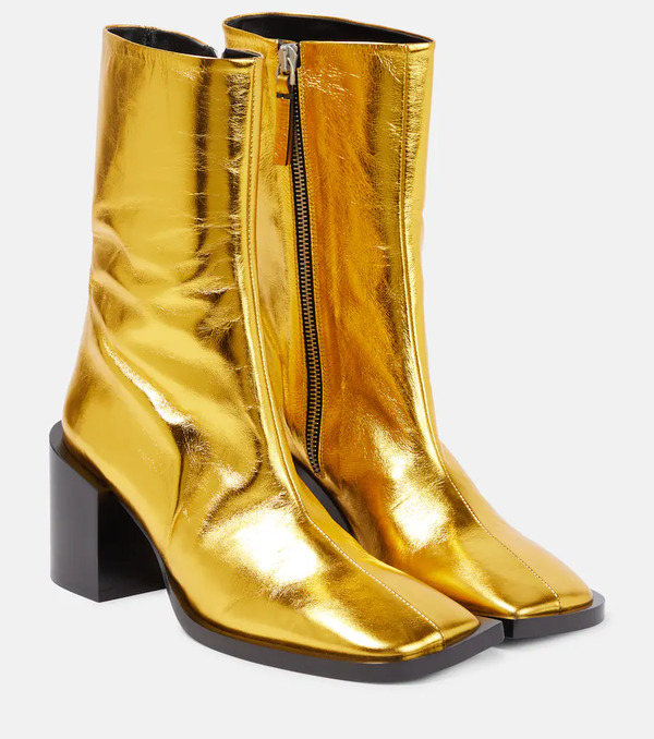  Jil Sander Jil Sander Metallic Leather Ankle Boots 