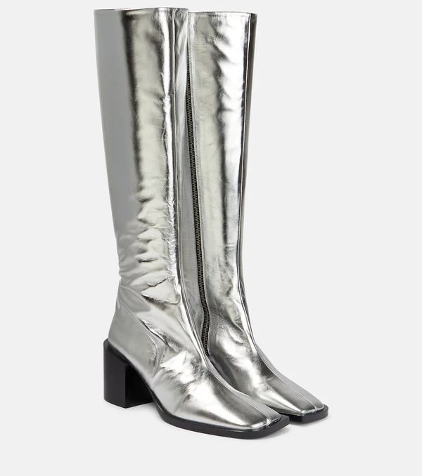  Jil Sander Jil Sander Metallic Leather Knee-high Boots 