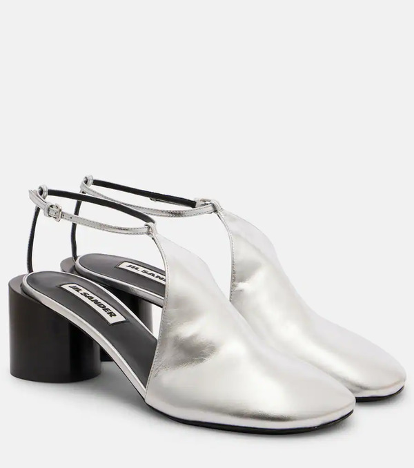  Jil Sander Jil Sander Metallic Leather Pumps 