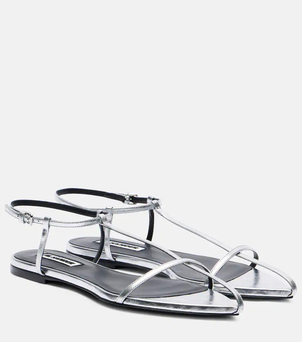  Jil Sander Jil Sander Metallic Leather Sandals 